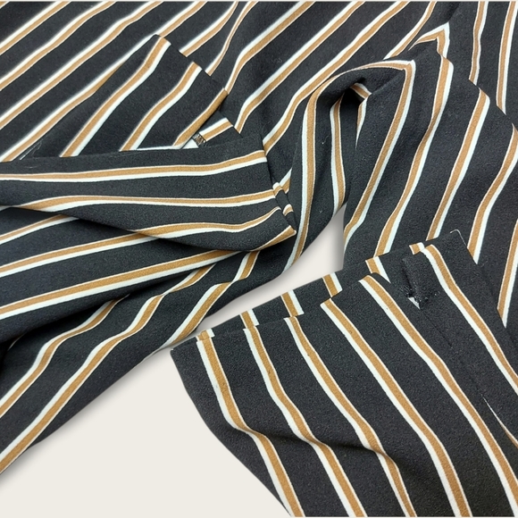 Dynamite, Classic Striped Black White Beige Tie Waist Pant Size Medium - Picture 5 of 7